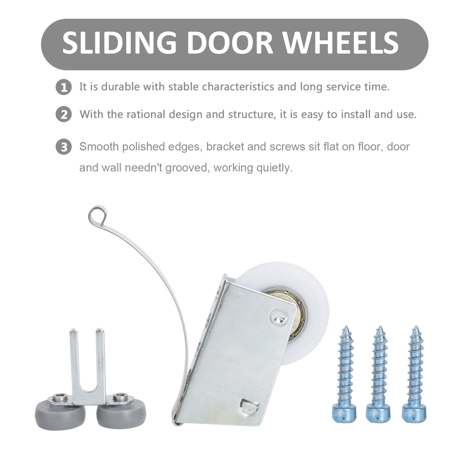 

Pulley Bearing 4 Sets Silver Rollers for Door Drawer Cabinet Wardrobe Closet High-Quality Smooth Silent Lightweight Replacement