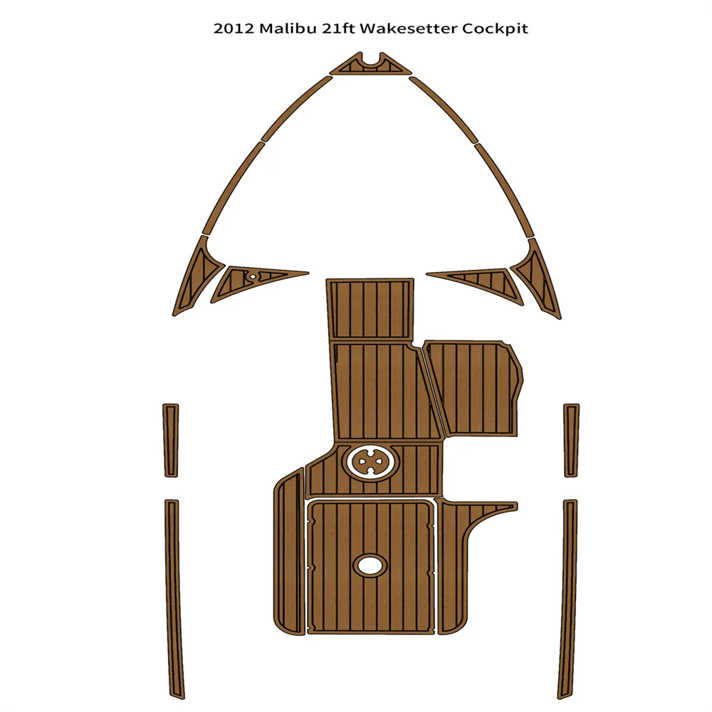 

2012 Malibu 21ft Wakesetter Cockpit Pad Boat EVA Foam Faux Teak Deck Floor Mat