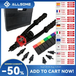 ALLSOME BT-605 Riveter Gun Tool Hand Insert Rivet Nut Tool Manual Mandrels M3 M4 M5 M6 M8 M10 M12 HT2597