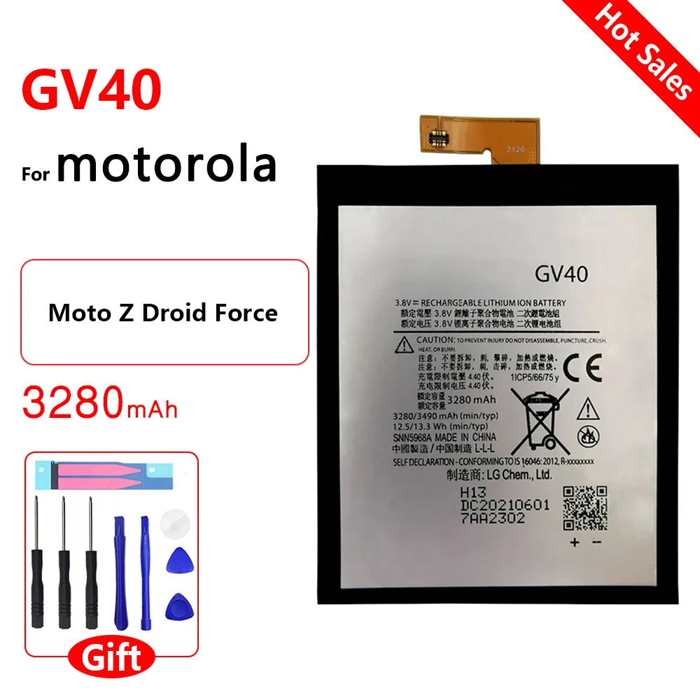 

Original New 3490mAh GV40 Replacement Battery For Motorola Moto Z Droid Force XT1650-02 GV 40 Bateria