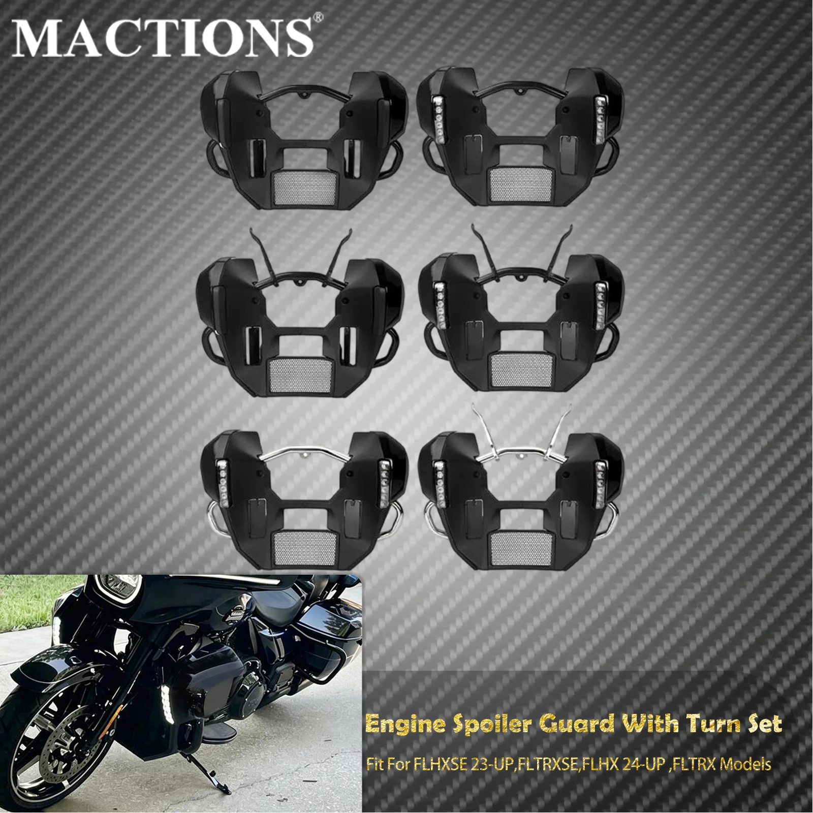 Motorrad-Unterbodenverkleidung & Motorschutzstange mit Halterung und Montage-Kit für Harley Touring 2023-Up Road Street Glide