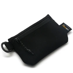 Super Mini Coin Wallet Japanese Style Black Minimalist Card Holder Nylon Waterproof Wear-resistant Purse with Zipper for Man