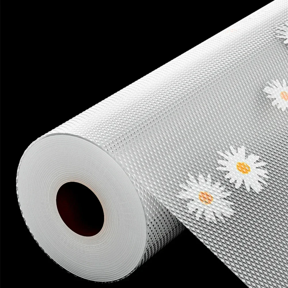 

1 Roll Daisy Shelf Liner for Kitchen Cabinets Reusable EVA Drawer Mat Refrigerator Non-Slip Mats Non-Adhesive Shelf Paper 서랍 라이너