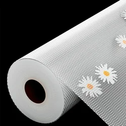 1 Roll Daisy Shelf Liner for Kitchen Cabinets Reusable EVA Drawer Mat Refrigerator Non-Slip Mats Non-Adhesive Shelf Paper 서랍 라이너