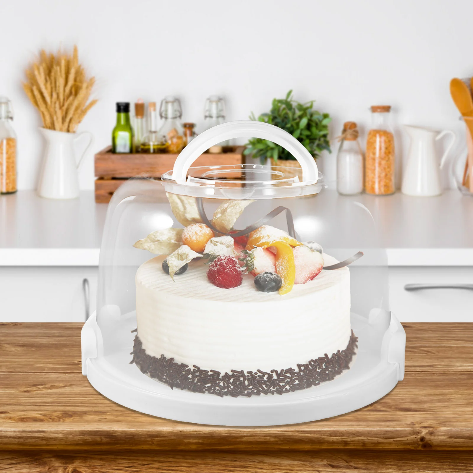 Birthday Cake Packaging Box Carrying Case Container Cakes Packing Holder Dessert Carrier Handheld Portable Cover Clear