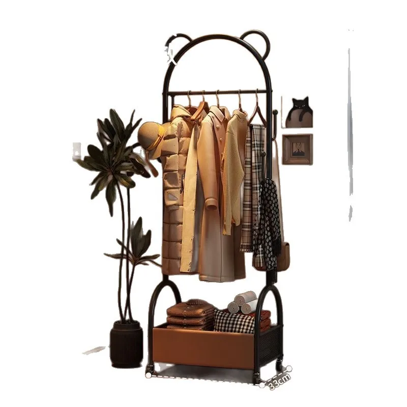 

Removable bear coat Floor-to-ceiling bedroom clothes rack Room coat Home living room clothes
