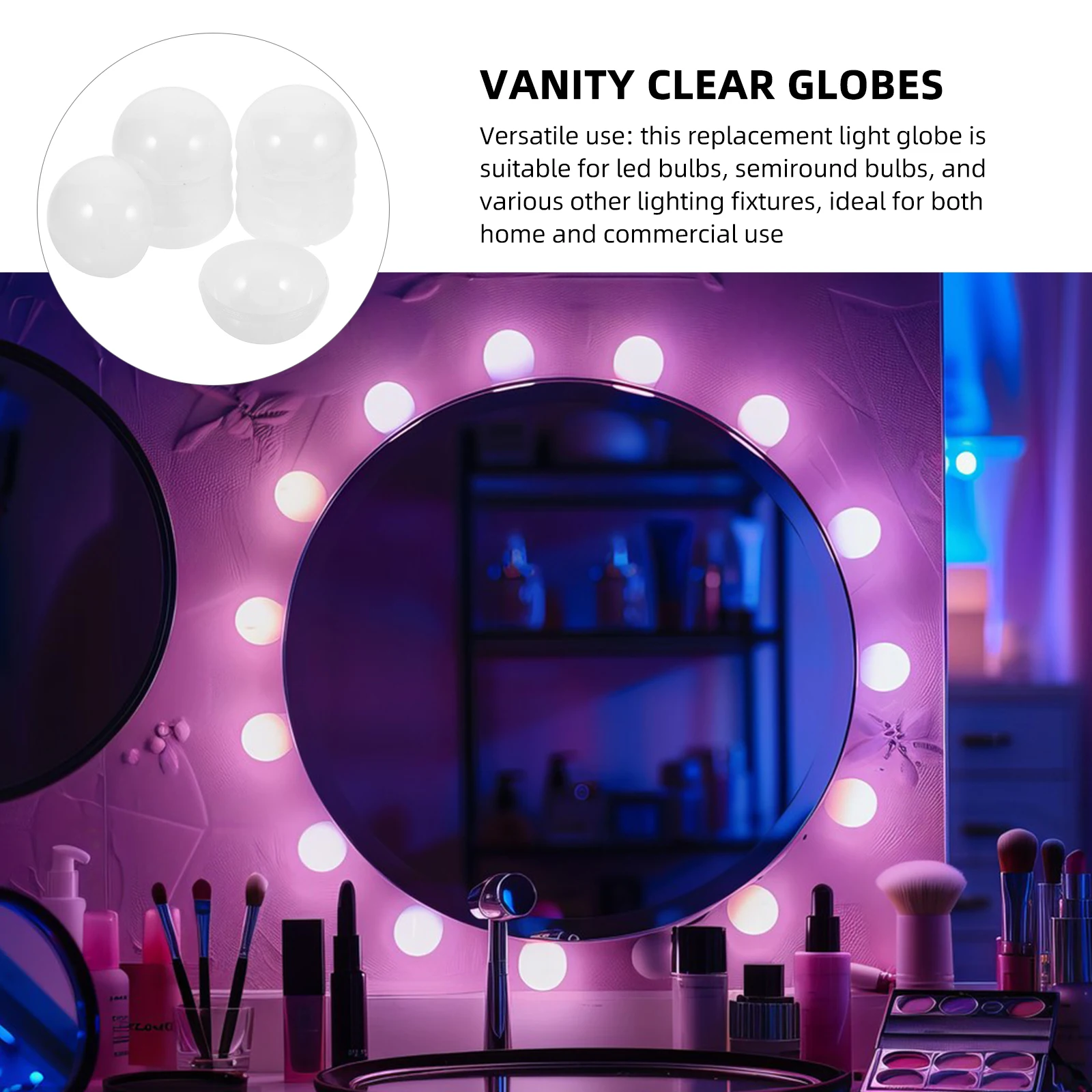 

10pcs Vanity Light Covers Replacement Lamp Shade For Bathroom Makeup Mirror Led Bulb Semicircular Plastic Wall Sconce Pendant