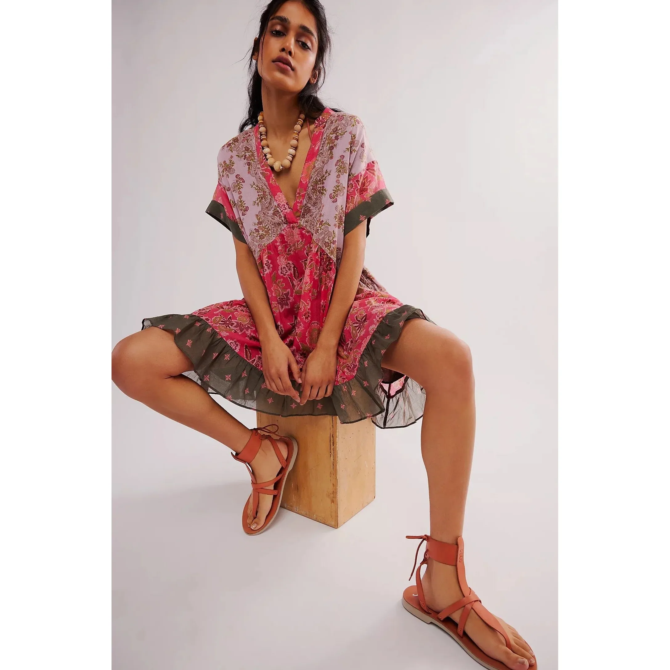 

Multi-Color Printed Striped ort Sve V-Ne Dr Sexy Sle Spring Summer Women's Dr Single Piece Other Material 00%