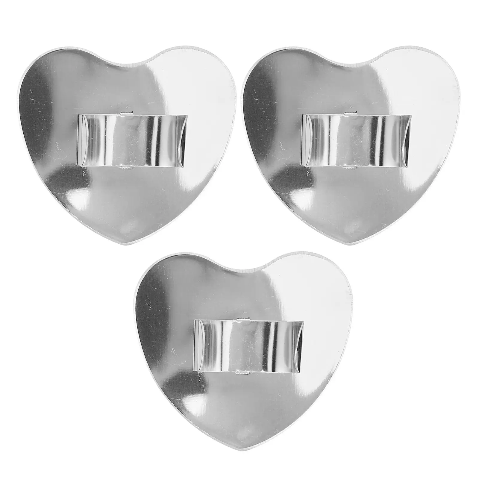 

3Pcs Heart-Shaped Makeup Mirror Stainless Steel Mini Palette for on-The-Go Application Foundation Blending and Nail Art Design