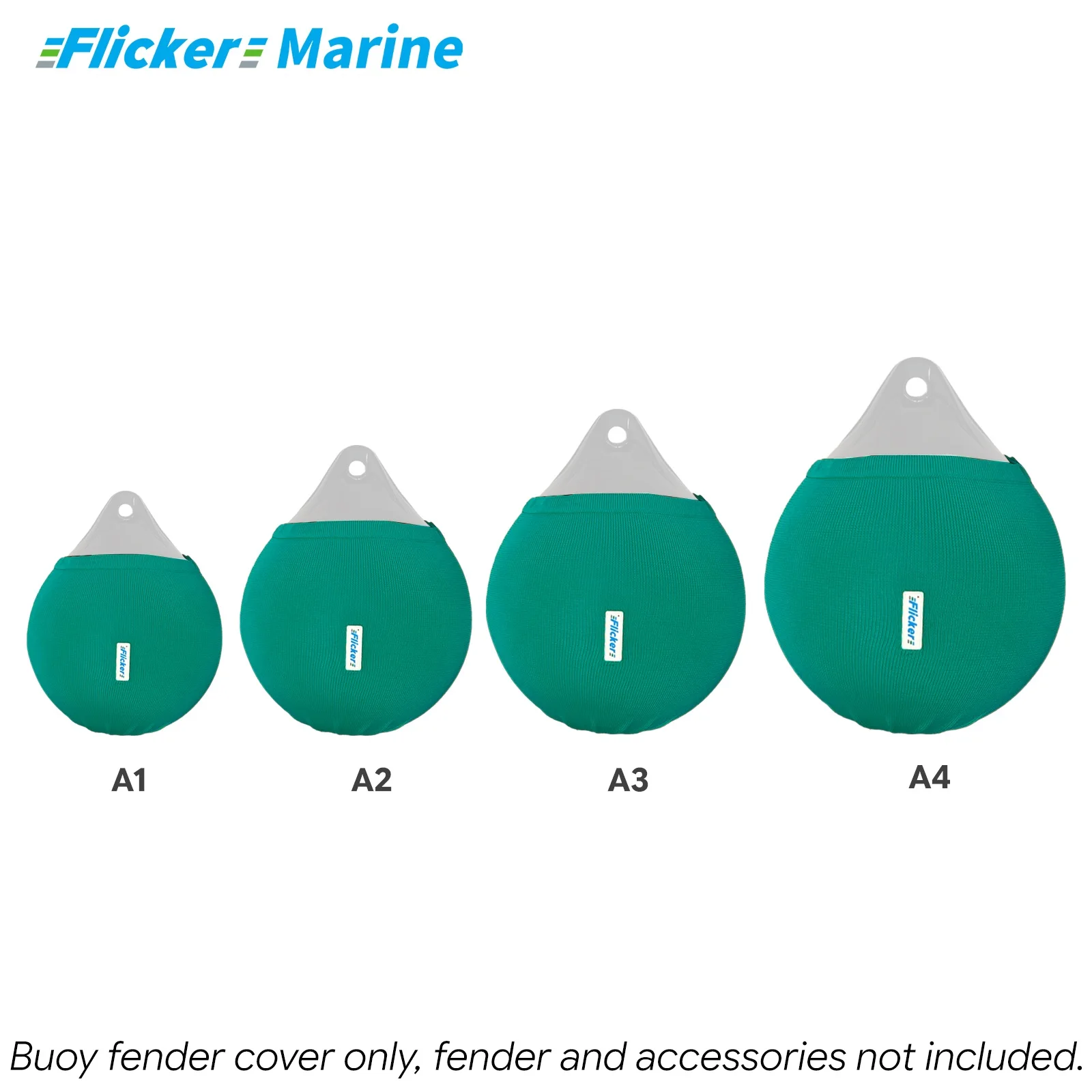 Boat Buoy Covers Green 1/2/4 Pack, Durable Marine Fender Protector, UV-Resistant Neoprene Boat Bumper Cover