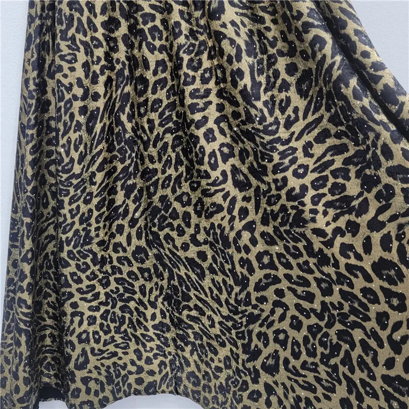 HKSH primavera otoño nueva falda de mujer moda leopardo impreso cintura elástica plisada elegante ropa de calle Retro faldas Y2K HK14914