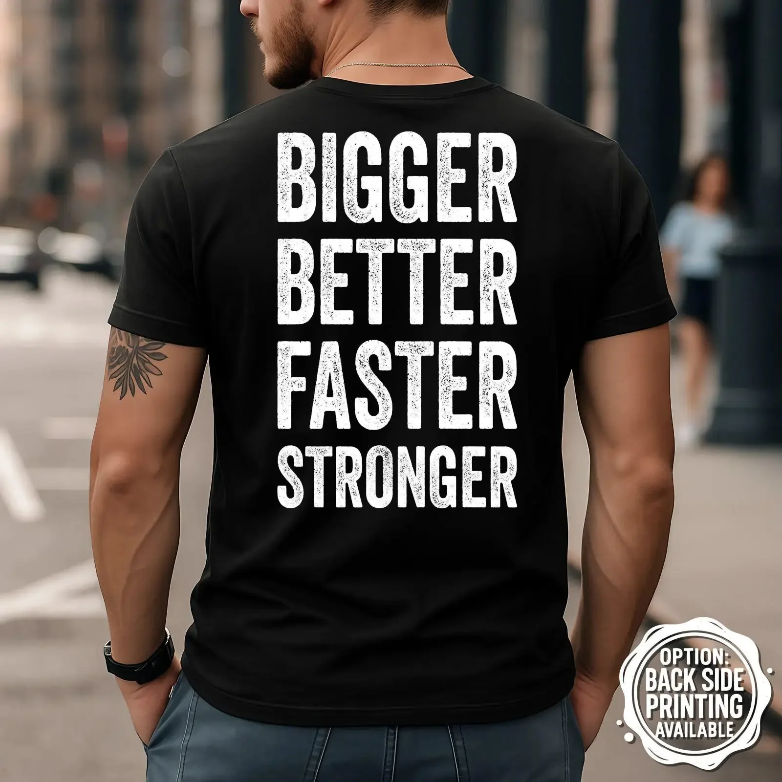 Bigger Better Faster Stronger T Shirt Gym Motivation WorkouT Funny Fitness Idea Apparel vintage Washed designer clothes Soft