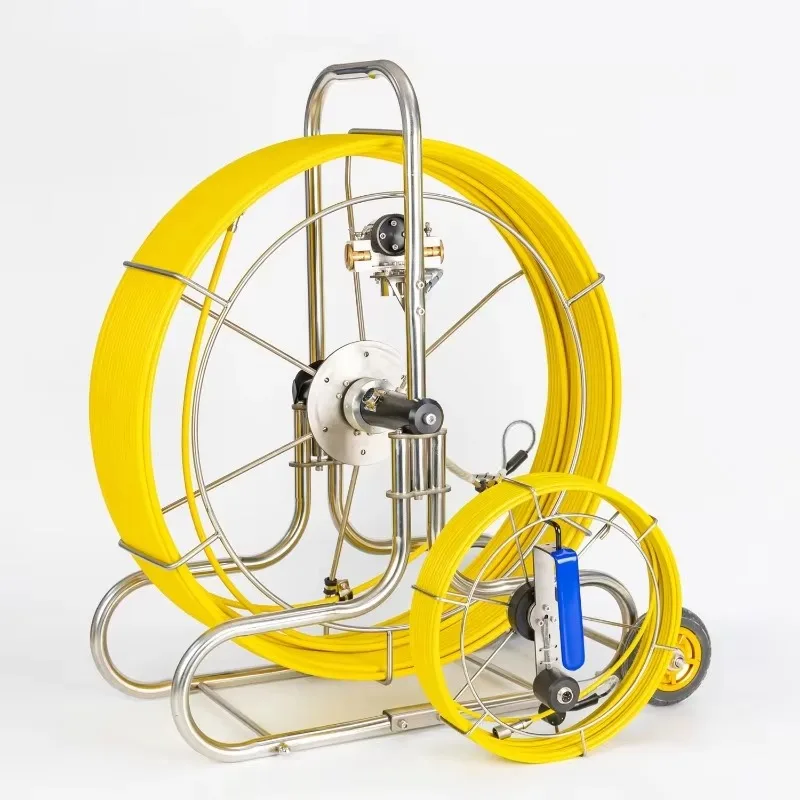 Sistema di telecamere con asta di spinta per boroscopio per ispezione video del tubo di scarico del condotto fognario per impianti idraulici industriali portatili