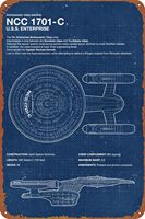 NCC-1701-C Blueprint Poster Metal Sign Tin Metal Retro Wall Decor for Home,Street,Gate,Bars,Club 1pc