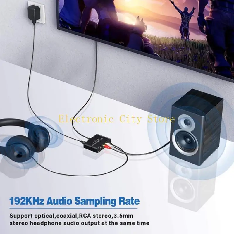ตัวแปลงสัญญาณเสียงสูงด้วย HDTV ARCS SPDIF coaxials อินพุตไปยัง analogs L/R output สเตอริโอความเข้ากันได้สากล HU8D HU8D