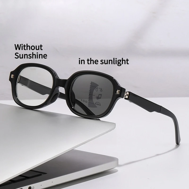 Faltbare Presbyopie-Brille, mehrere Brennweite + farbwechselnde Brillengläser, tragbare und minimalistische Lesebrille mit zwei Entfernungen – Detail 2