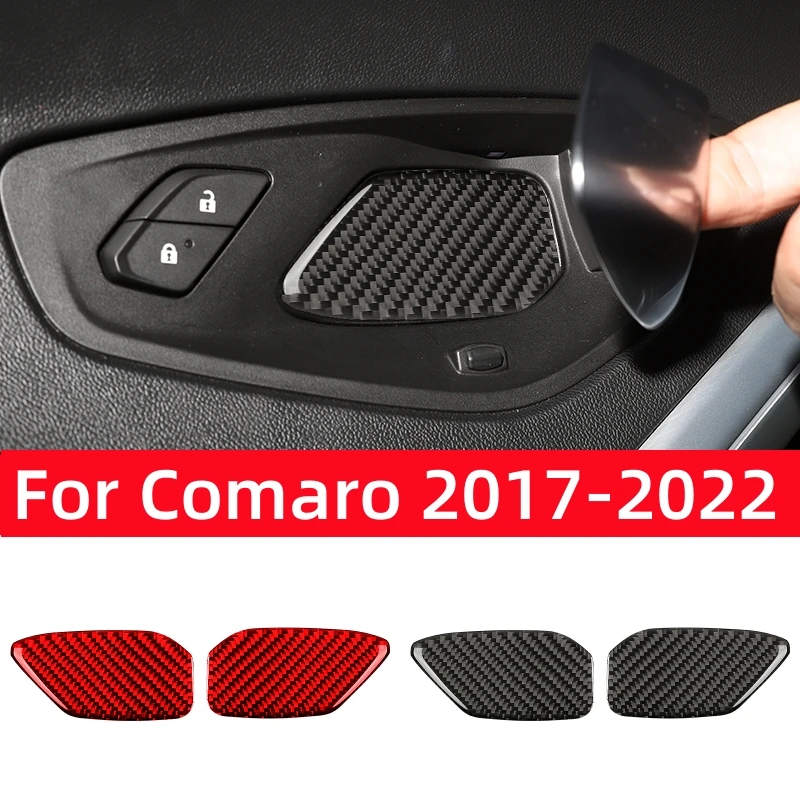 For Chevrolet Camaro 2017-2022 Car Accessories Carbon Fiber Interior Auto Inner Door Bowl Decorative Sticker Trim Cover Frame