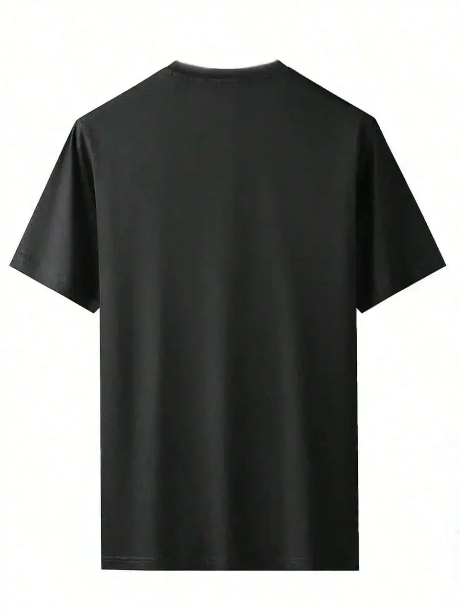 Men's Casual Skull Hand Print Short Sleeve T-Shirt, Summer