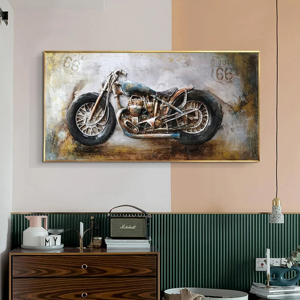 Motorcycle Vintage Canvas Wall Art Posters Picture Home Decor Racing Interior Paintings Personalized Gift Living Room Decoration