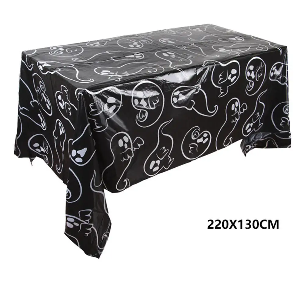 Halloween Decoration 130X220CM Tablecloth Background Wall Arrangement Plastic Disposable Bat Pumkin Boo Ghost Table Cloth 1PCs