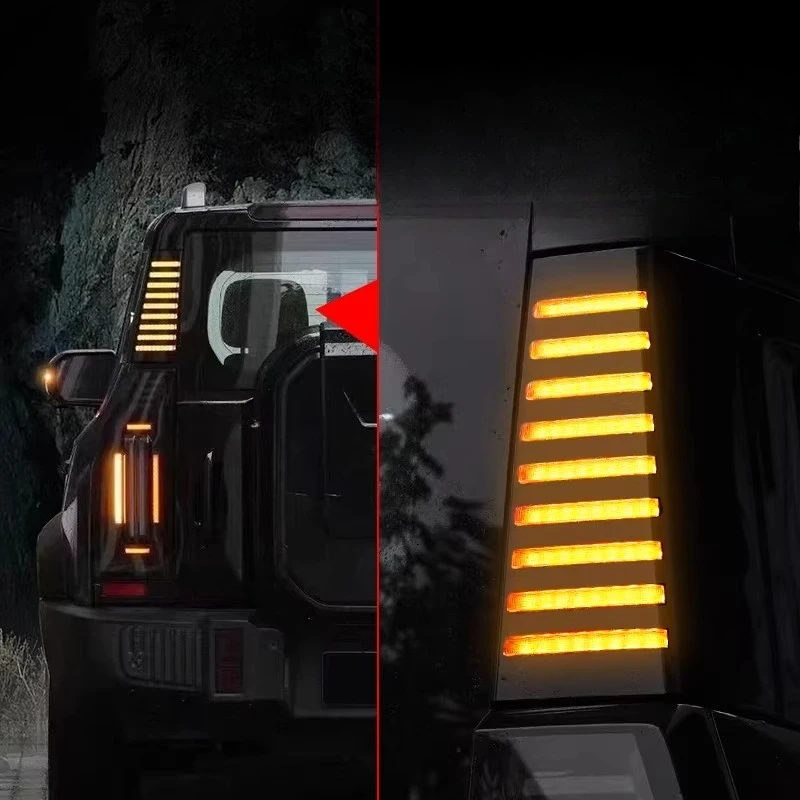 For Jetour Traveller T2 Led Column Light D Pillar Lamp Flowing Turn Signal Brake Warning Light Car Taillight Accessories