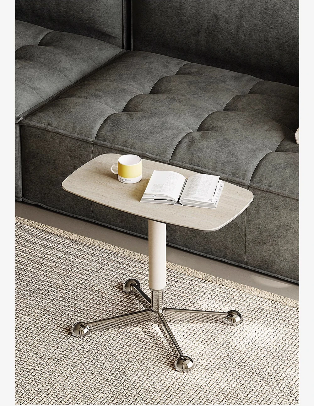 Slate lift sofa side table creative movable bedside table small coffee table