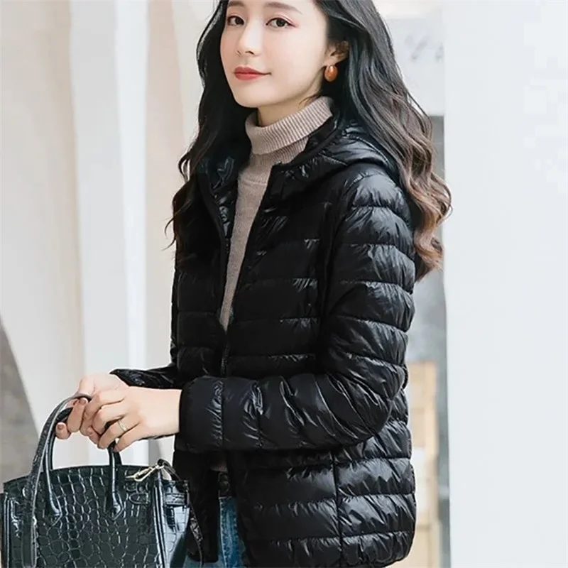 Down Jacket Women Parkas Windproof Puffer Coat New Autumn Winter Warm Stand-UP Collar Thin Cotton Coat Short Overcoat Top Ladies