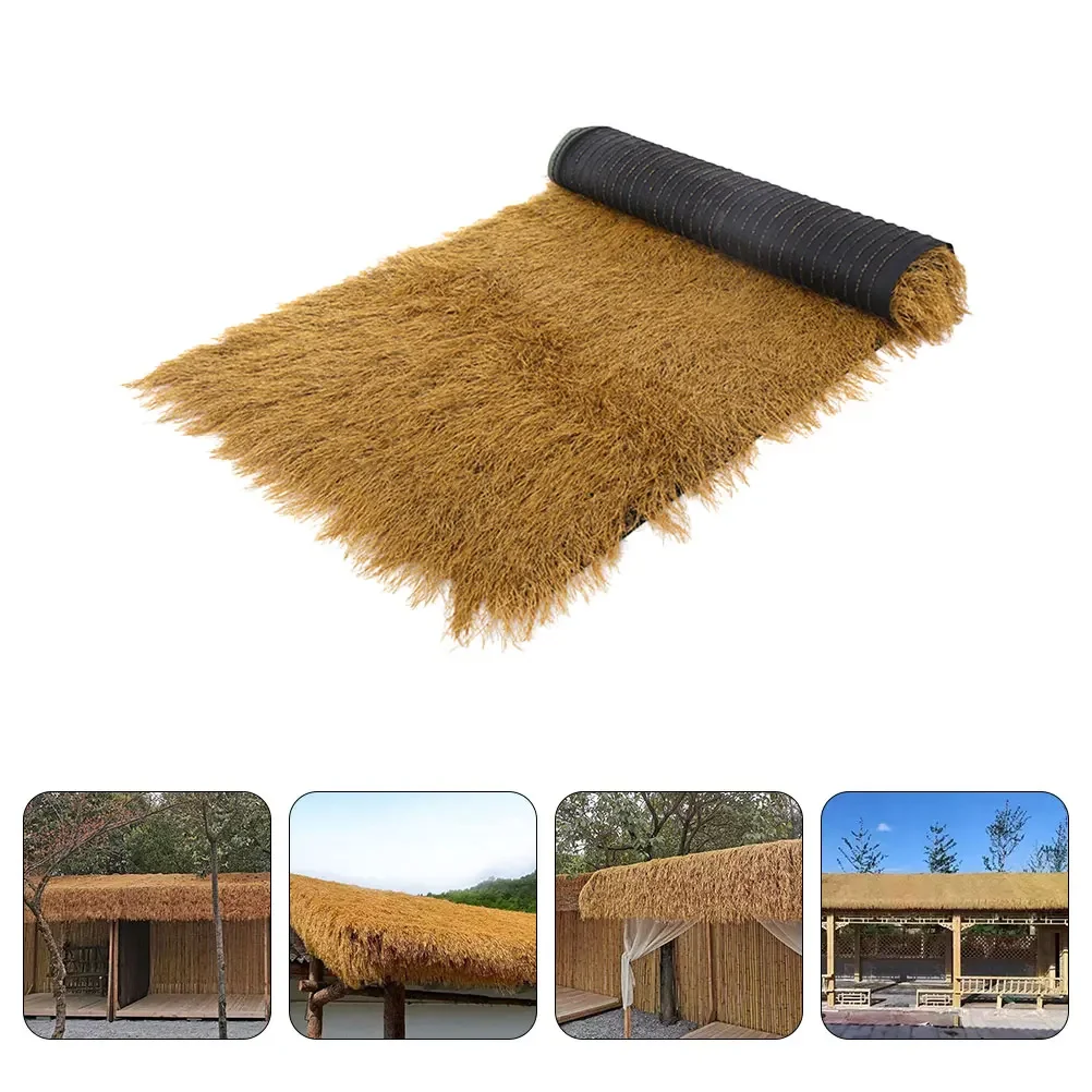 

20M Artificial Thatch Hairy Straw Roof Decorative Carpet Plastic Farmhouse Scenic Pavilion Homestay Wooden House Courtyard Rug