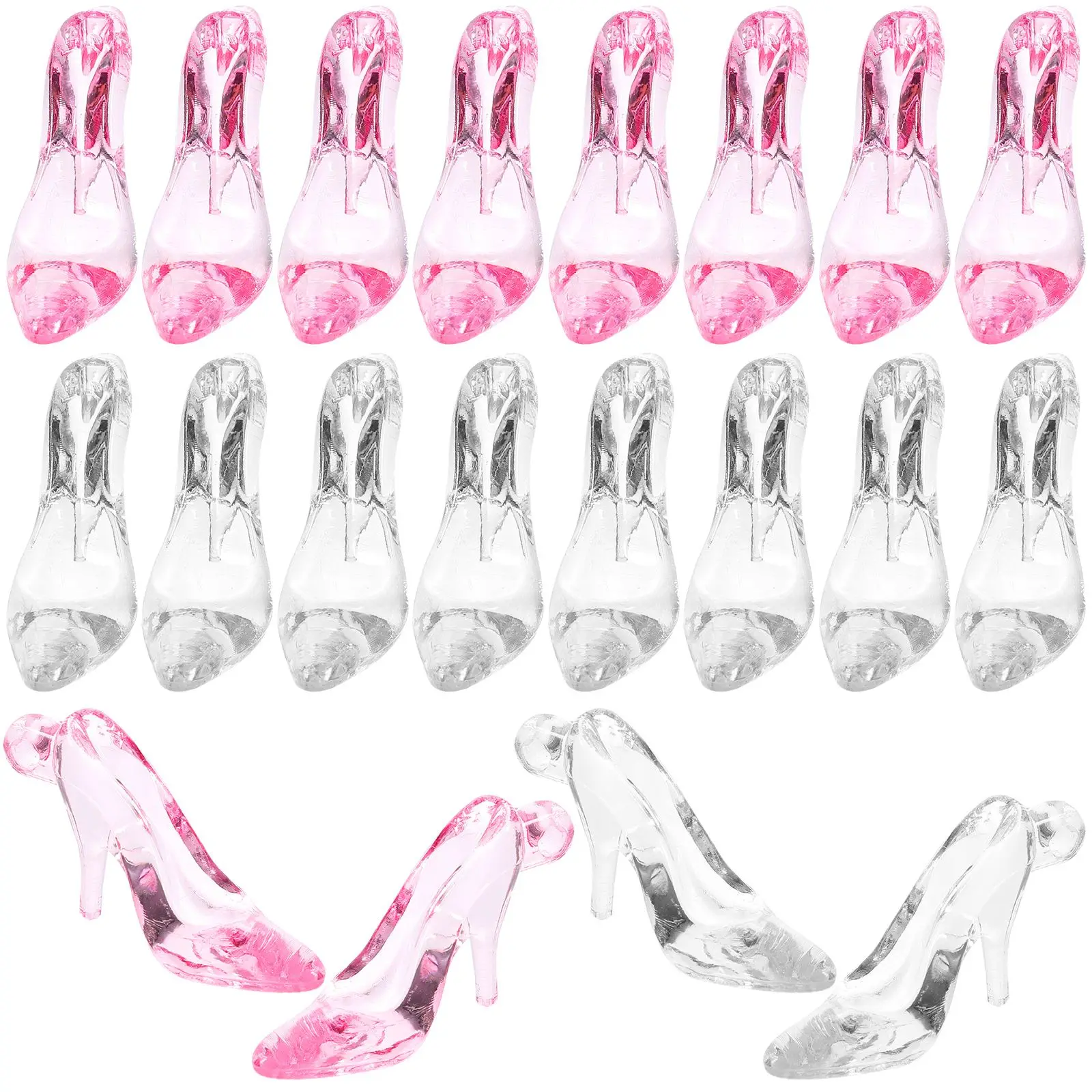 

96 Pcs High Heels Decoration Clear Pendant DIY Charms Jewelry Charm 24 Pink 24 White Baby Shower Jewelry Craft