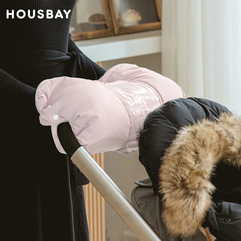 

Зимние перчатки для детской коляски с ручкой, ветрозащитные, теплые, незамерзающие, с чехлом для телефона и сумкой для салфеток, универсальная коляска, подходит для холодного дня