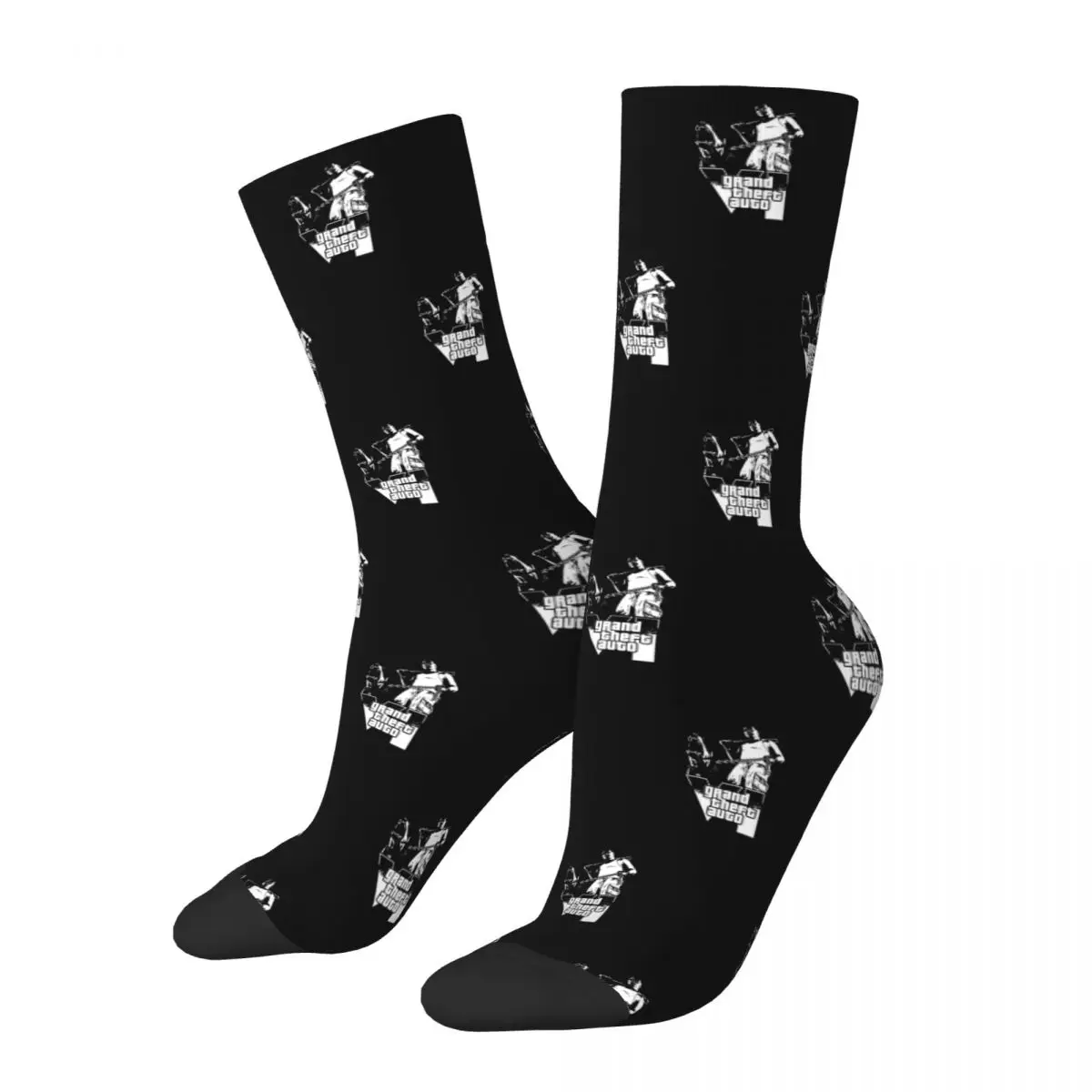 Autumn Winter Crazy Design Unisex Grand Theft Auto Adventure Game GTA Socks Breathable Soccer Socks