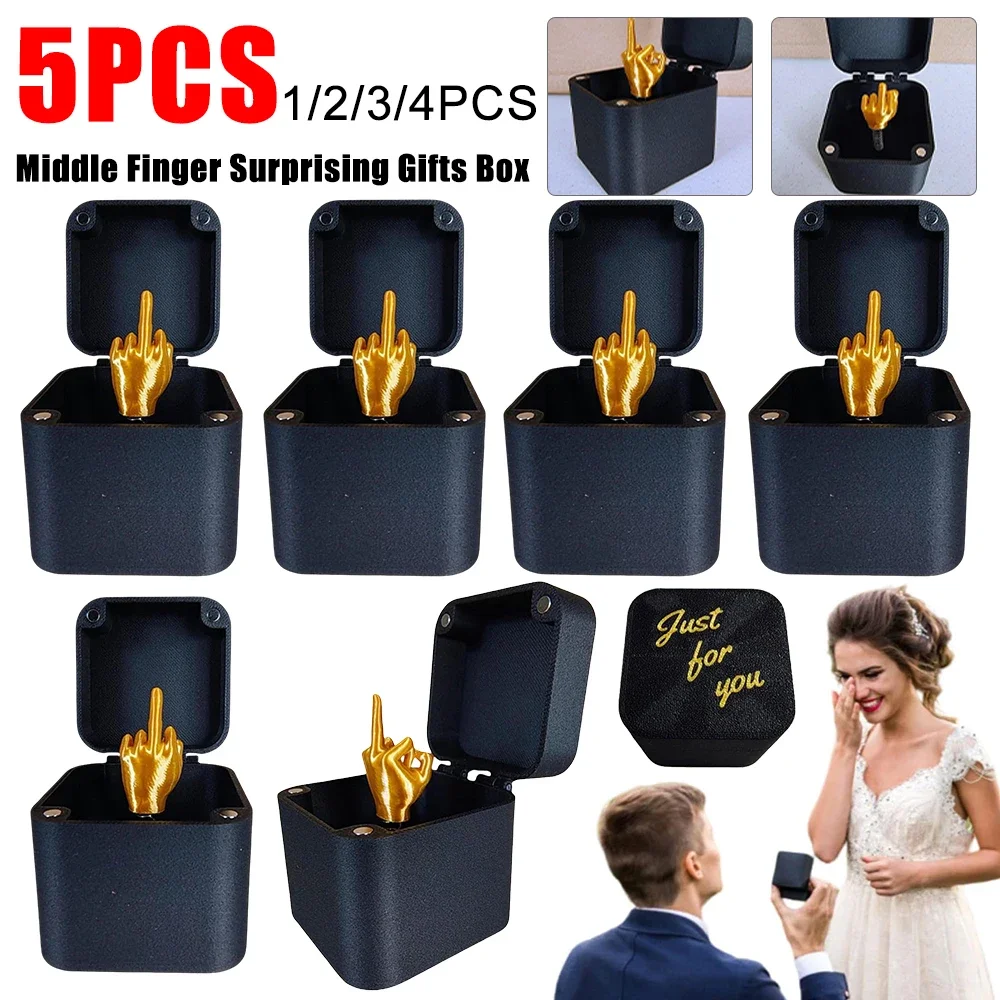 1-3PC Middle Finger Gifts Box Funny Middle Finger Surprising Joke Toy Creative Spoof Hand Gesture Gag Gift for Home Office Decor