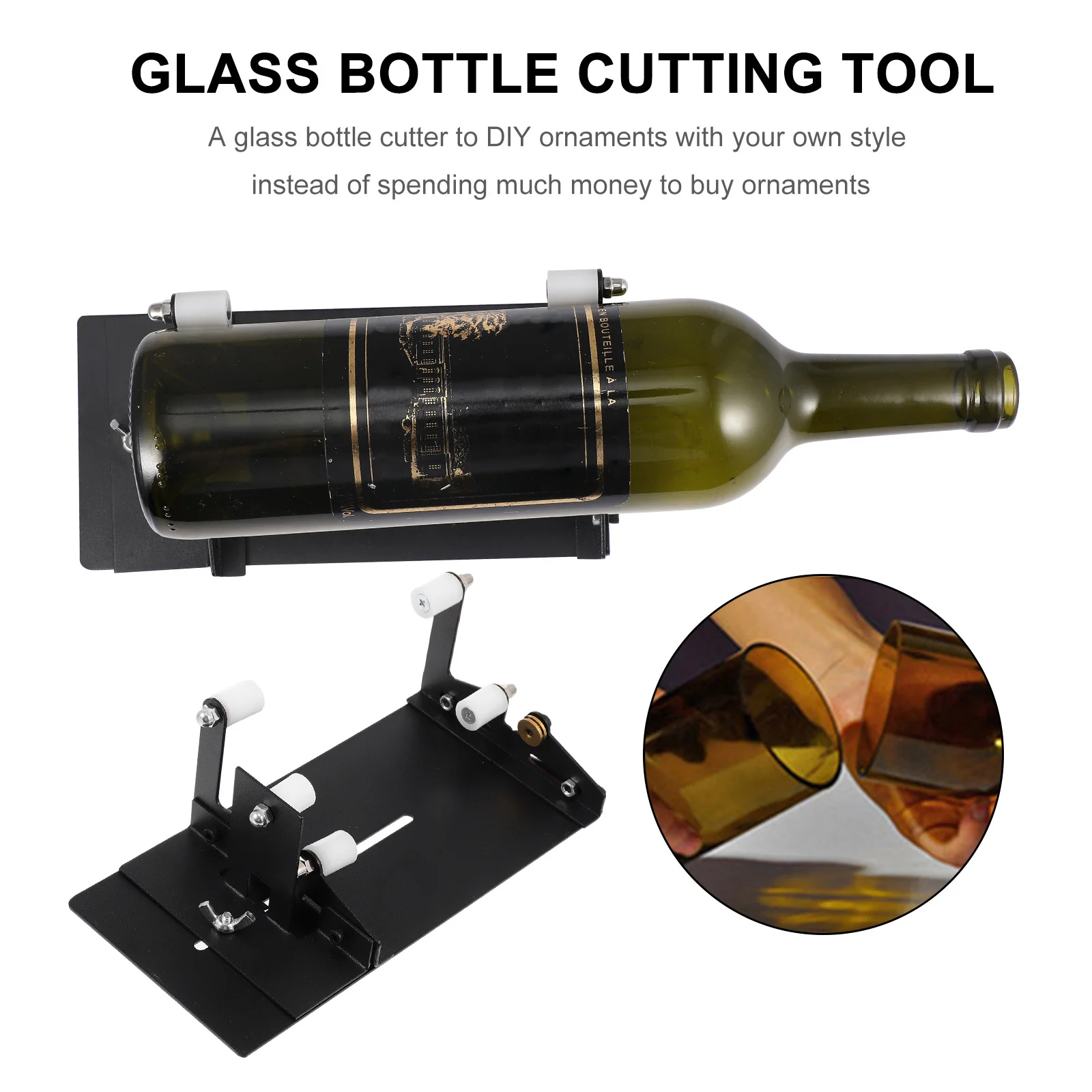 

1Set Glass Bottle Cutter High Hardness Adjustable Square Cutting Tools for Wine Beer Mason Jars Smooth Edge DIY Glass Cutter