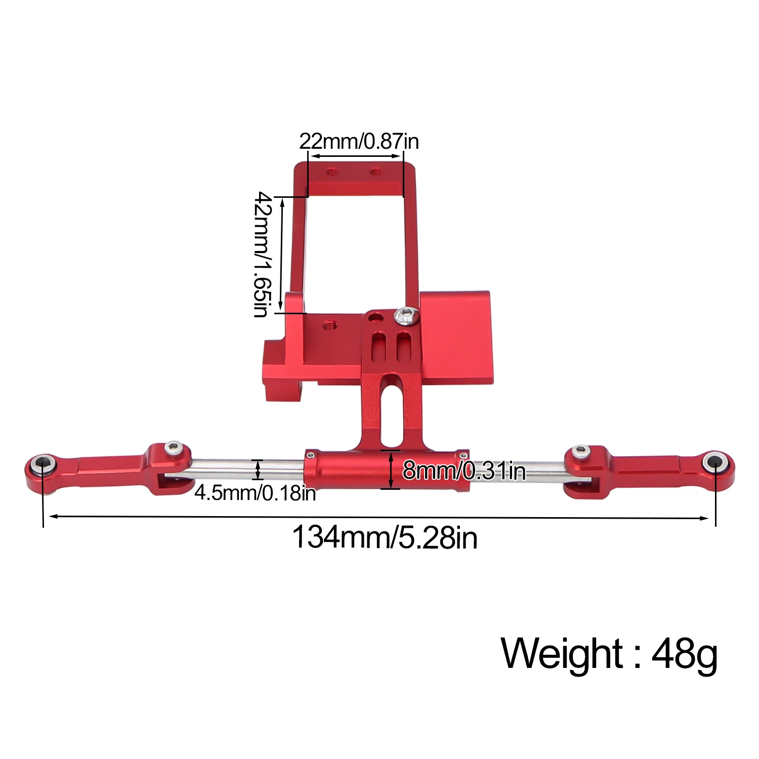 CNC BAT Servo Mount With Simulation Hydraulic Steering Kit for 1/10 RC Crawler SCX10 III AR45F Portal Axle LCG Chassis