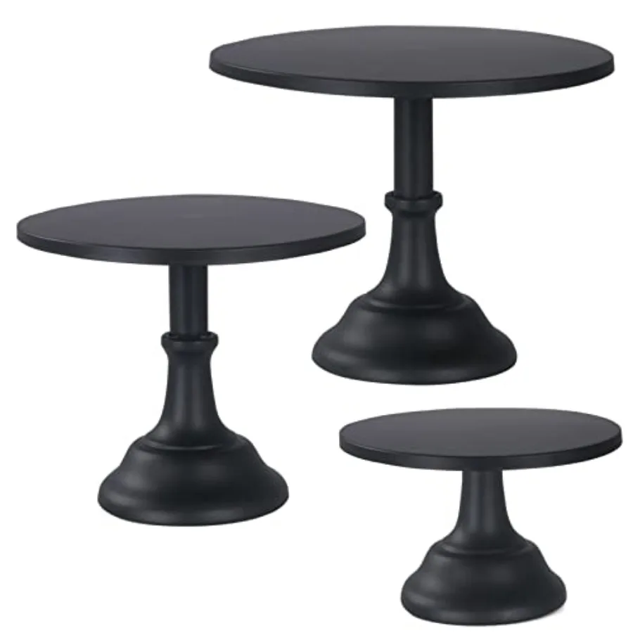 

3 Pcs Metal Cake Stand Cake Pop Stand Set of Disc Diameter 8" 10" 12" Tall Cake Stands for Dessert Table Perfect Display for We