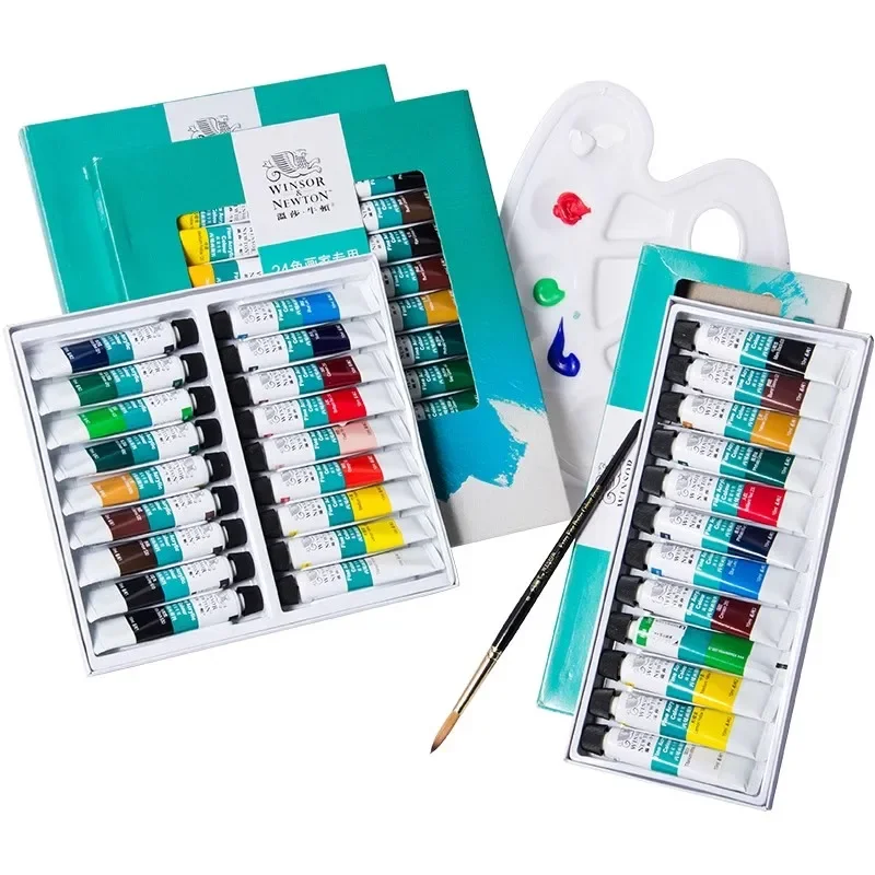 WINSOR&NEWTON Acrylic Paint Set 12/36 Colors Craft Paint for Fabric/Clothing/Nail/Canvas/Rock Painting Drawing Set Art Supplies