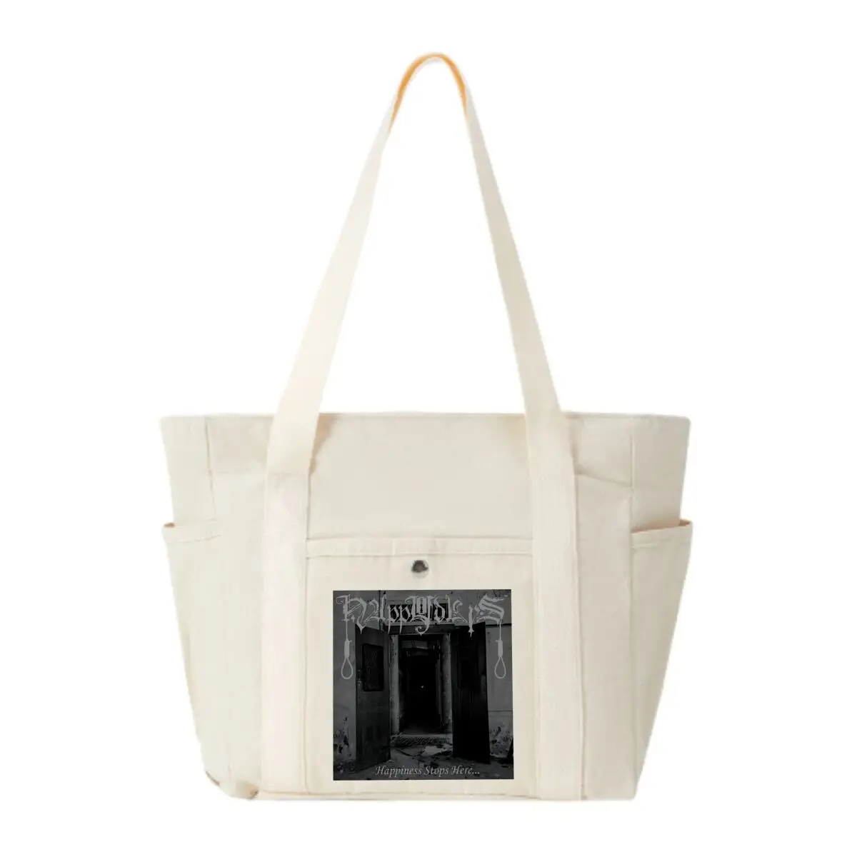 Happiness Stops Here... Simple Canvas Bag Women's Basic Shopping Commute Bag