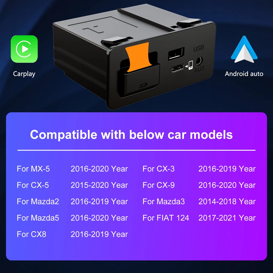 TYPE-C Mazda CarPlay Android Auto HUB OEM Retrofit USB Media Kit