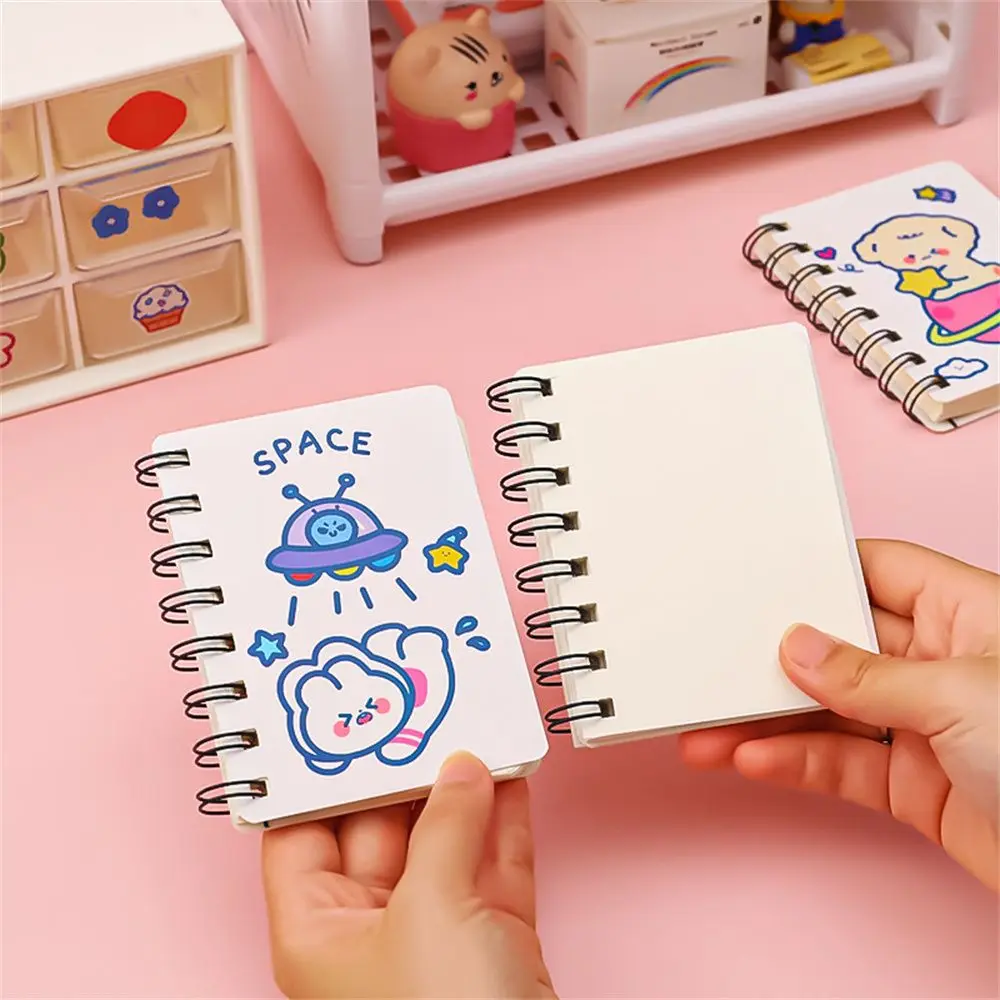 Kawaii A7 Thick Notebook Cute Astronaut Portable Coil Notepad Diary Book Exercise Book School Office Supply Stationery 160 Pages