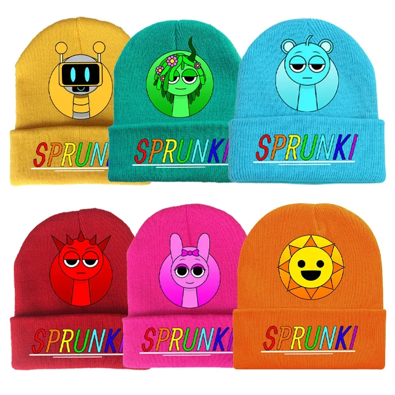 Sprunki Kid Knitted Hats Game Incredibox Cute Cap Autumn Winter Warm Soft Comfort Skullies Beanies Boy Girl Beanie Birthday Gift