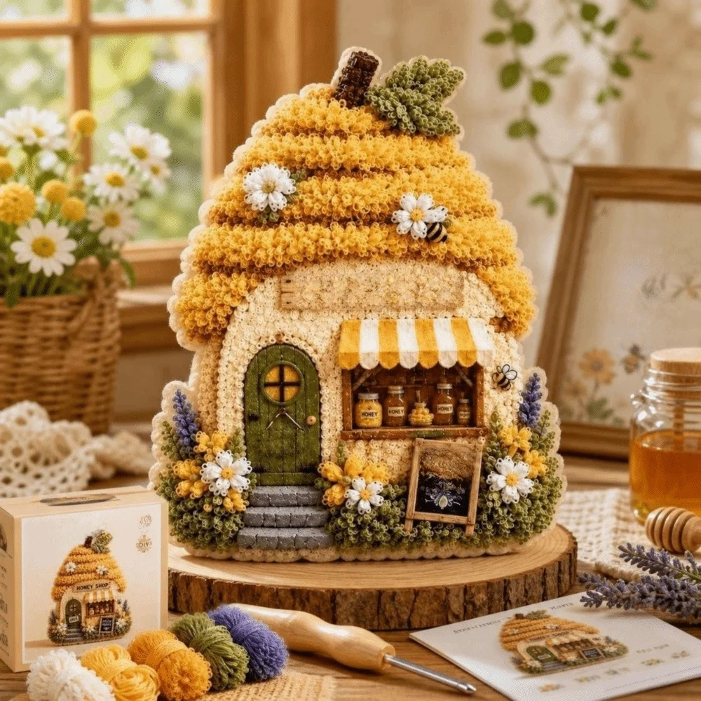 하우스 장면 포크 아트 키트 버섯 코티지 간편한 DIY - Art Craft House Making 리뷰 및 가격