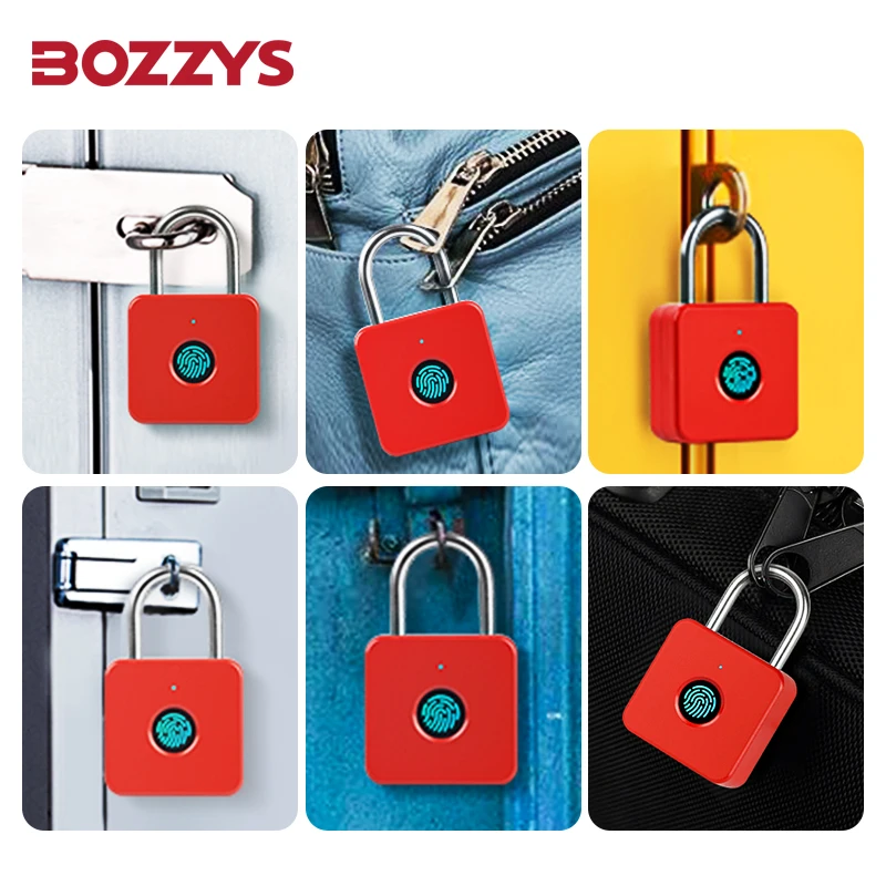 Semiconductor Fingerprint Padlock 10 Users 0.5s Unlock PC ABS Plastic Body 500N Anti Cut USB Rechargeable