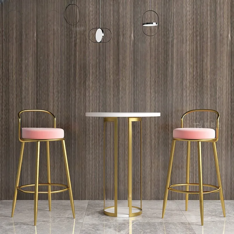 

Swivel Bar Stool Luxury Backrest Chair Chairs Living Room Leather High Kitchen Stools Height Shop Poltrona Comfortable Design