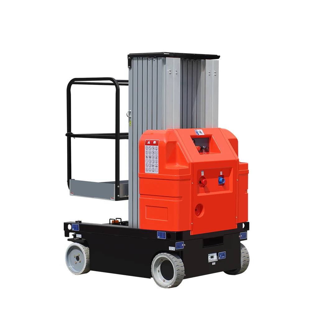Factory Direct 6m 7.5m 9m Self Propelled Mast Lift 150kg 200kg Vertical Mast Lift B2B Supply Manual Lift Platform Customized