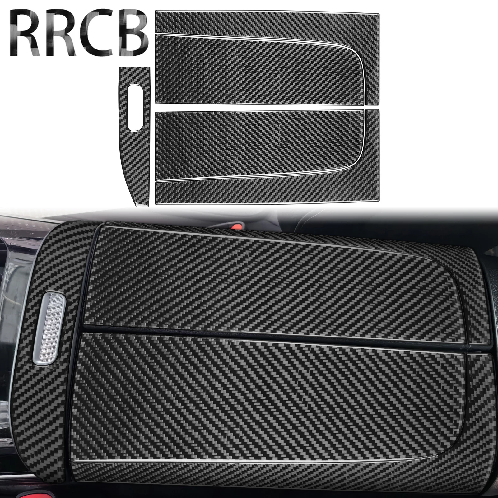 

For Mercedes Benz C-Class W206 2022-2024 Carbon Fiber Center Console Armrest Storage Set Interior Cover Stickers Car Accessories