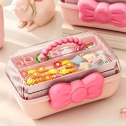 Girl Hair Accessories Storage Box Portable Jewelry Storage Box for Hair Ties Hair Pins Barrette Hair Bows Scrunchies