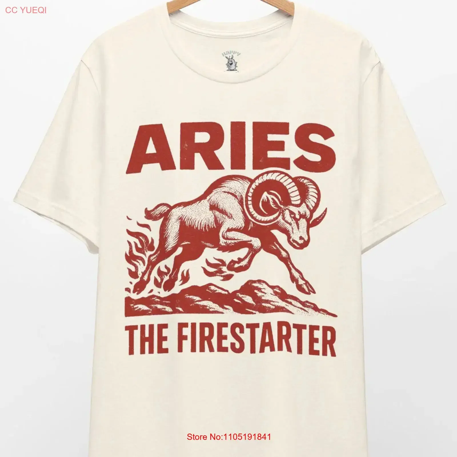 Aries Firestarter T Shirt Vintage Zodiac vintage Washed Stretched homme Versatile Unisex Soft Casual streetwear fashion graphic
