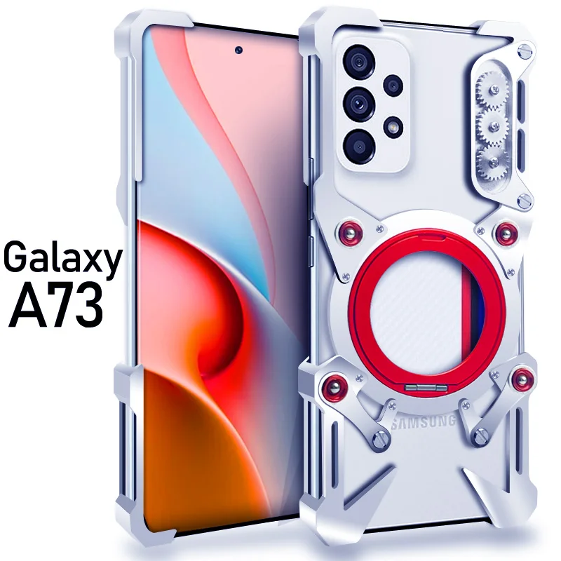 

Luxury Zimon Metal New Thor Heavy Duty Armor Metal Aluminum Phone Case For Samsung Galaxy A73 A72 A56 A55 A54 Back Fundas Coques