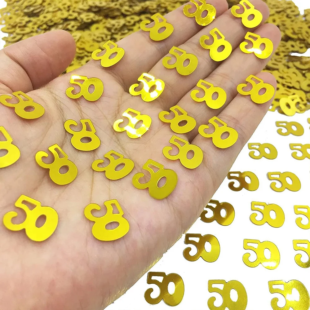 15 g/zak Digitale Gouden Confetti Glitter Nummer 18/21/30/40/50/60/70 Papierresten Verjaardagsfeestje Verjaardag Bruiloft Decoratie