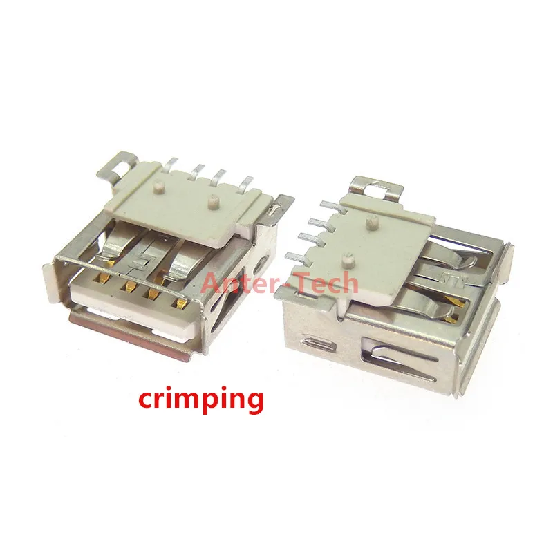 10PCS USB Type A Standard Port Female Solder Jacks Connector PCB Socket USB-A type SMT 4Pin